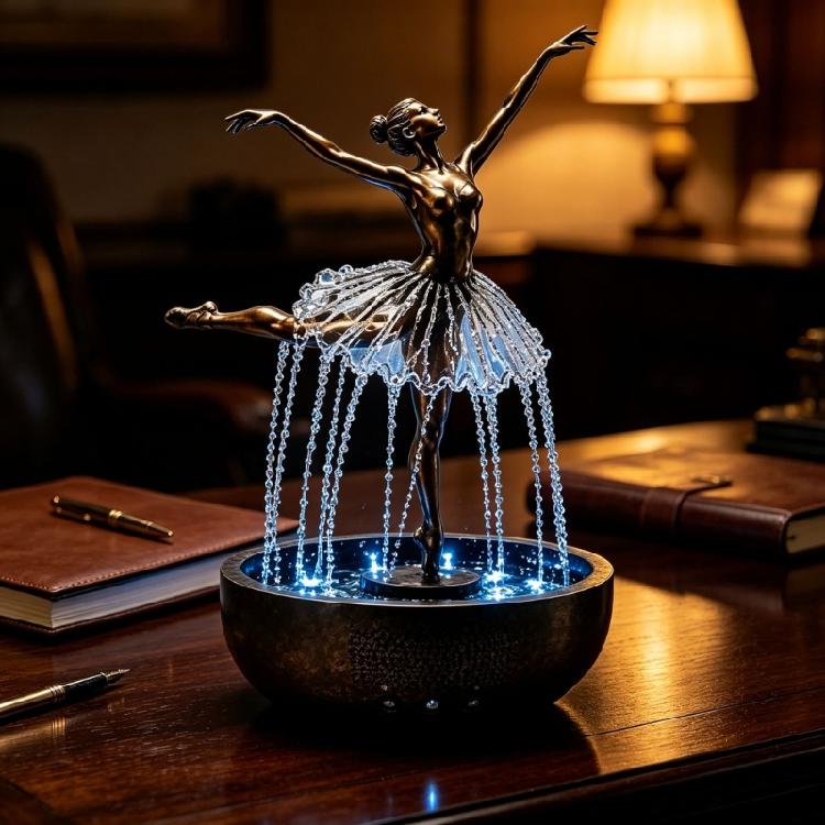 Tanzende Ballettmädchen Figuren mit Springbrunnen Ballerinas Wassermerkmal Statue Ballettänzer Skulpturen Dekoration Ornament Moderne Wohnkultur