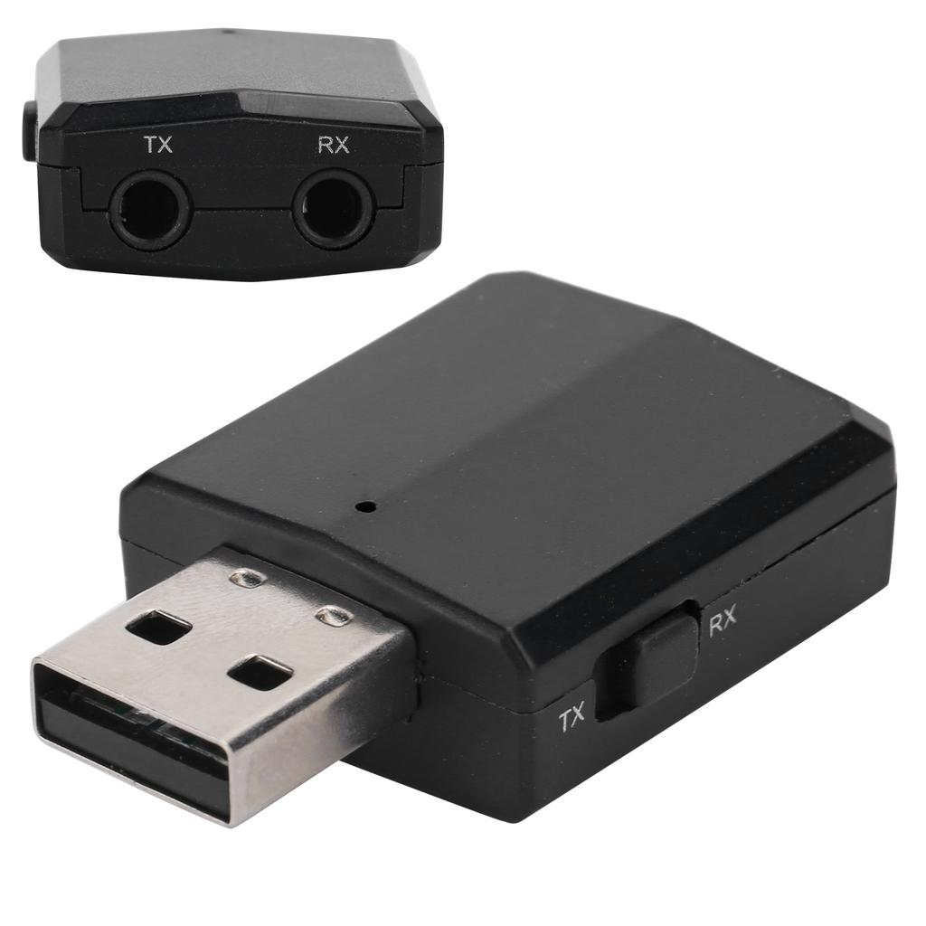 Bluetooth5.0 Audio Receiver Transmitter USB Sound Card 3 IN 1 AUX RCA 3.5MM Socket Adapterblack