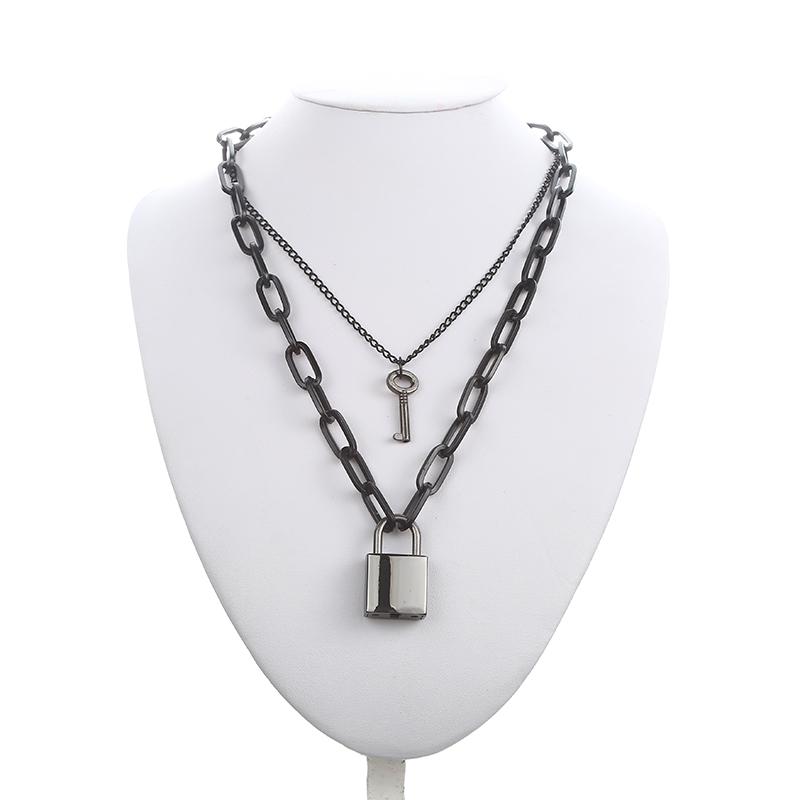 Lock Chain Necklace With A Padlock Pendants For Women Men Punk Jewelry On The Neck 2020 Grunge Aesthetic Egirl Eboy Accessories