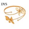 Floral Cuff Bracelet Flower Arm Women Upper Adjustable Open Delicate Wrist Jewelry Bangle Armlet for Party Wedding Holiday Metal