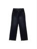 [Matinkim] Waist String Belted Denim Pants In Navy