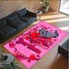 Hearts Theme Crystal Velvet Floor Rug Personalized Custom Name Text Warm Carpet Home Decoration