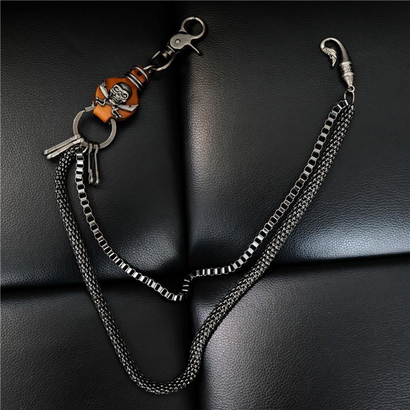 

Fashion Punk Hip-hop Trendy Belt Waist Chain Multilayer Male wallet chain Pants Chain Men Jeans Punk black Metal Pants Chains помаранчевий