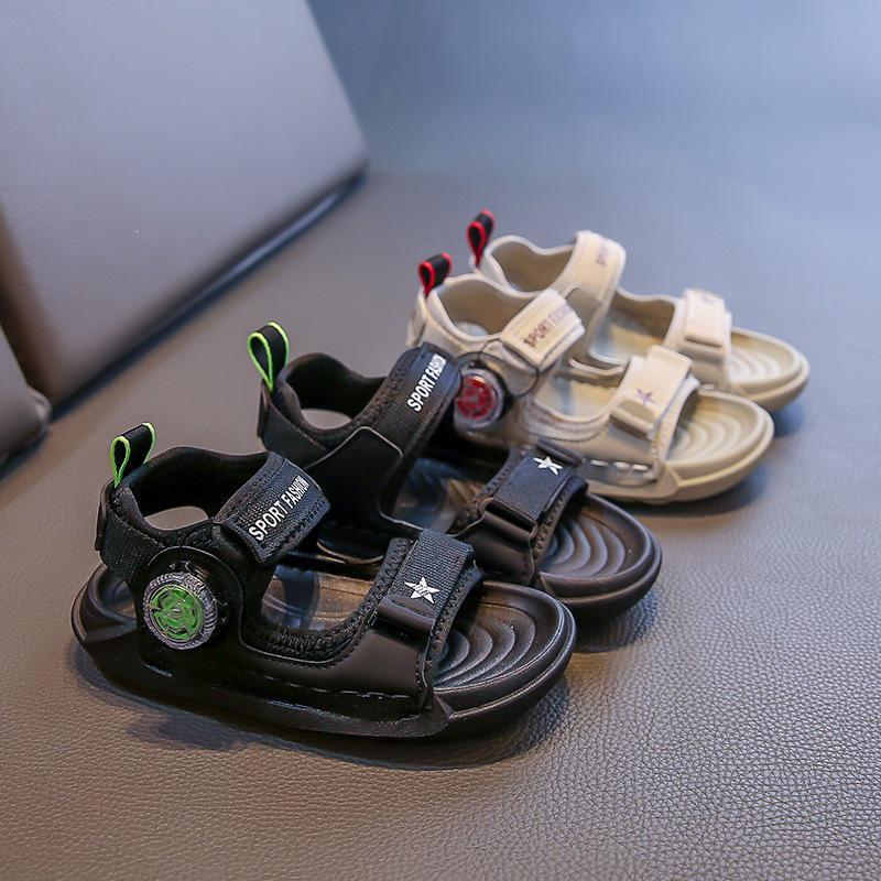 Korean Style Boys' Open Toe Summer Casual Breathable Non-Slip Soft Sole Beach Sandals 2026