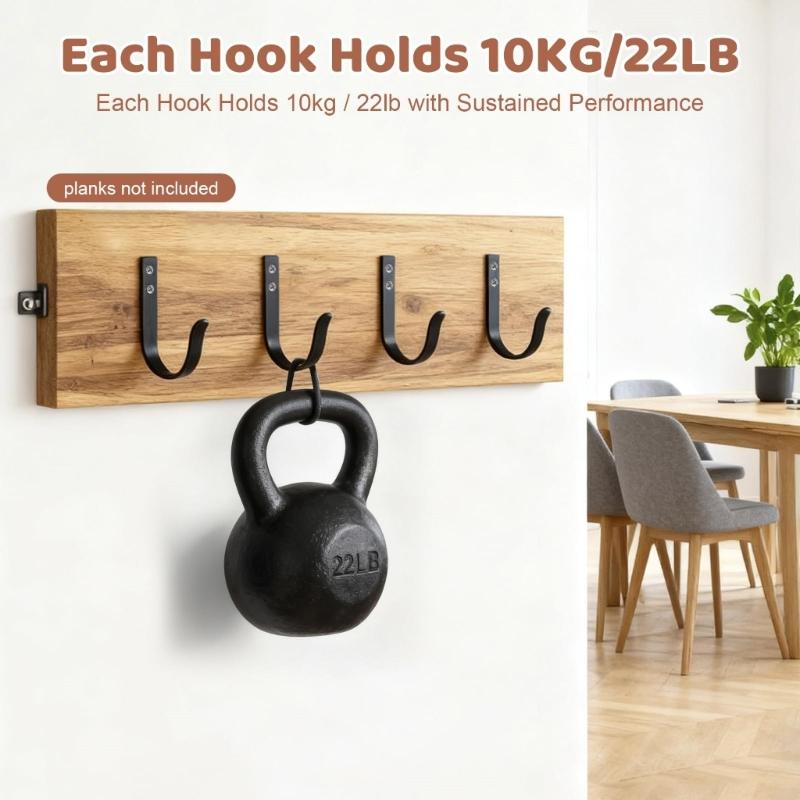 12Pcs Coat Hook Wall Mounted Towel Hanger Screw In Metal Hanger Simple Wall Hook Coat Hanger Hardware Enduring