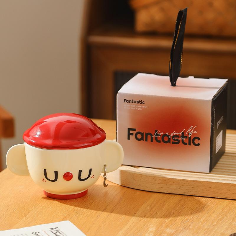 

Breakfast Bowl Earring Cup Birthday Gift Yogurt Cup Girl Sends Best Friend Ceramic Water Cup Mug 301-400ml