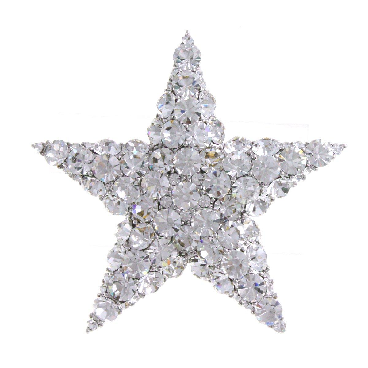 

VINGTAINE Brooch Star Medium Size Star Crystal Black Diamond Jet BR-66 (Серый) серый