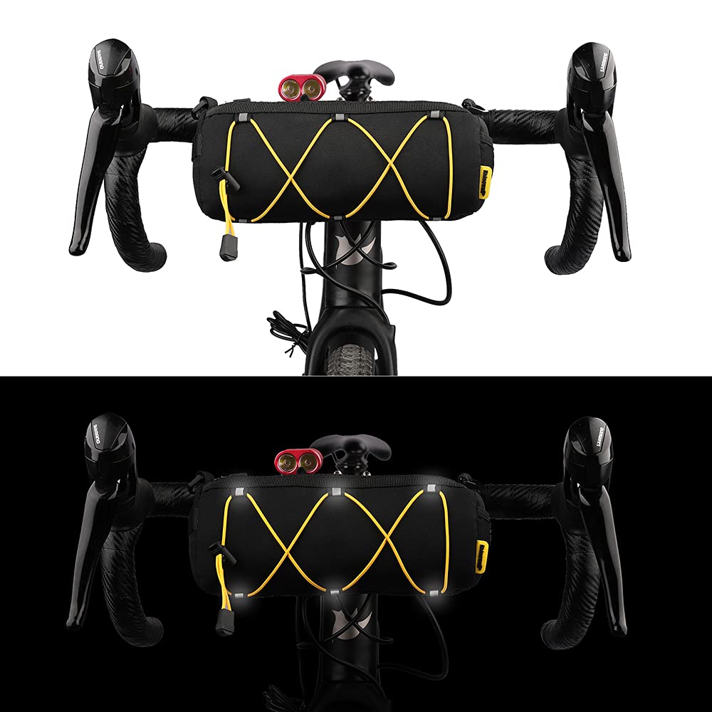 Rhinowalk Bicycle Handlebar Front Bicycle Frame Storage Roll Mountain Bike Commuter Shoulder Professional Cycling Black Bag, Bag, Bag, Bag,
