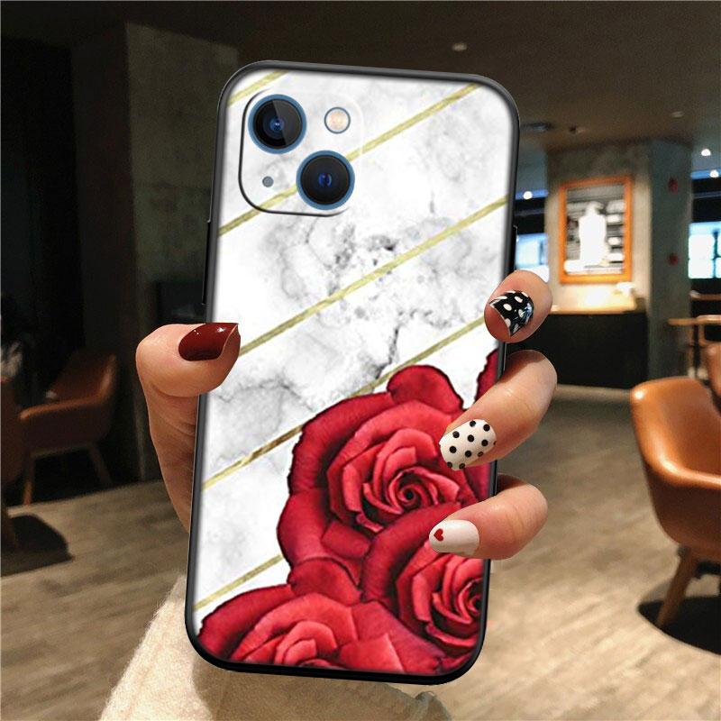 

Red Rose Marble Shell Phone Case for Samsung Galaxy Note 10 20 S23 S24 S25 Ultra FE Plus Edge Lite A02S A35 A07 A17 Galaxy A02s