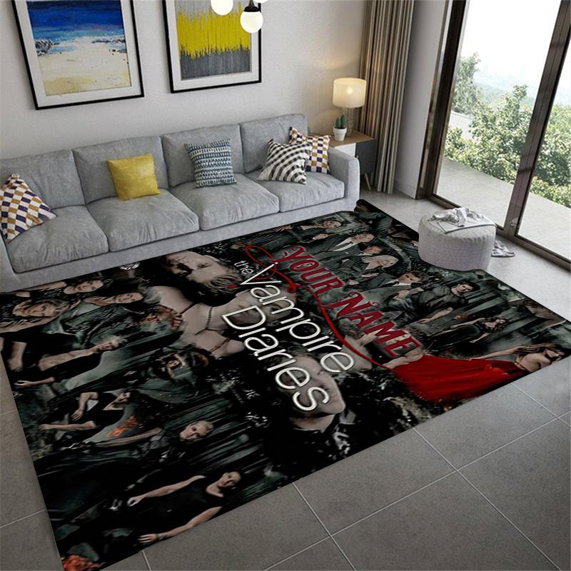 Custom Name Vampire Diaries Carpet Rug for Living Room Bedroom Home Sofa Decoration,Kids play Non-slip Floor Mat