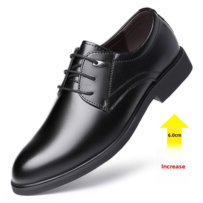 6 CM Elevator Shoes Men Dress Shoes Black Soft Leather Men Heighten Formal Shoes Casual Business Men Oxfords Suit Shoes