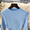 Abito aderente a maniche lunghe a maniche lunghe con scollo a O elegante elegante da donna Abito aderente in maglia aderente alla moda sexy con abiti elastici sottili