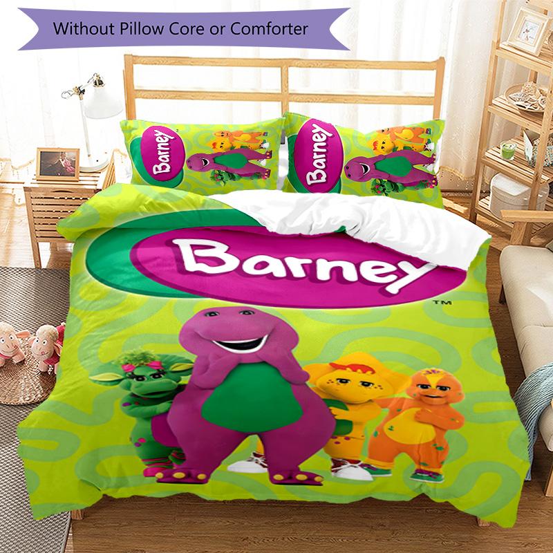 Barney 3pcs Bedding Set Duvet Cover Closure Includes 1 Duvet Cover & 2 Pillowcases for All Seasons Bedroom Home Dorm Decor