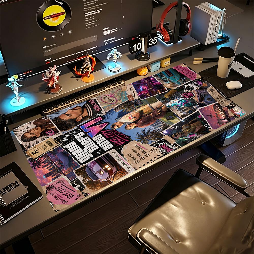 Grand Theft Auto Large Mouse Pad Gaming Laptop Mouse Pad Office Mouse Mats Non-Slip Rubber Base Perfect for Office Laptop Gaming Setup