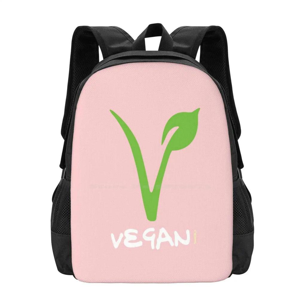 Vegan Logo Fashion Pattern Design Travel Laptop School Backpack Bag Vegano Govegan Veggie Case Mobile