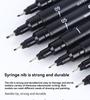 Black Micro Fine Pens,15 Sizes,Waterproof Archival Ink,Fine Tip Manga Markers for Artist Anime Sketch Technical