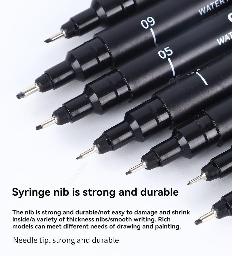 Black Micro Fine Pens,15 Sizes,Waterproof Archival Ink,Fine Tip Manga Markers for Artist Anime Sketch Technical
