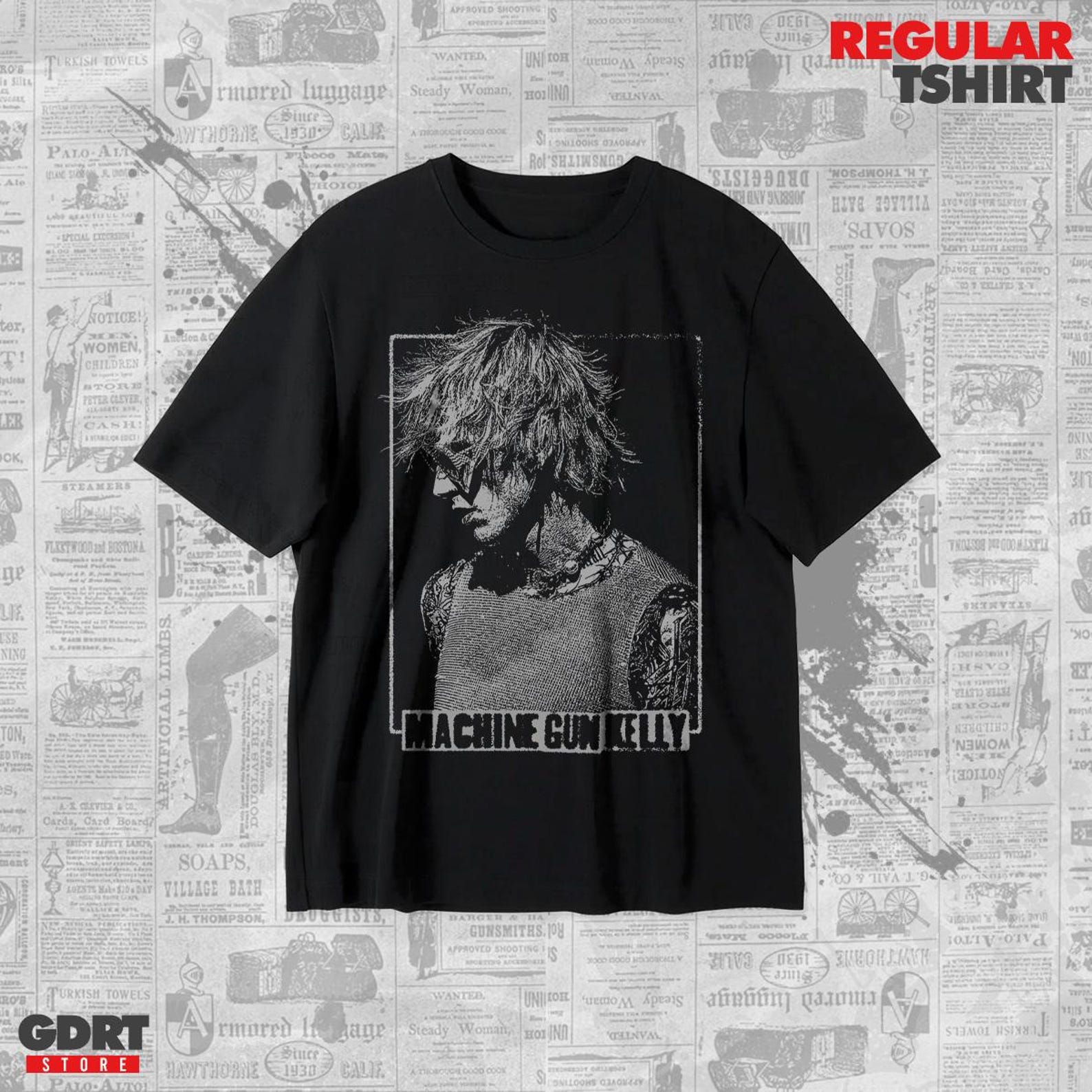Machine Gun Kelly T shirt - Lost Americana Retro - Unisex Heavy Shirt 3XL