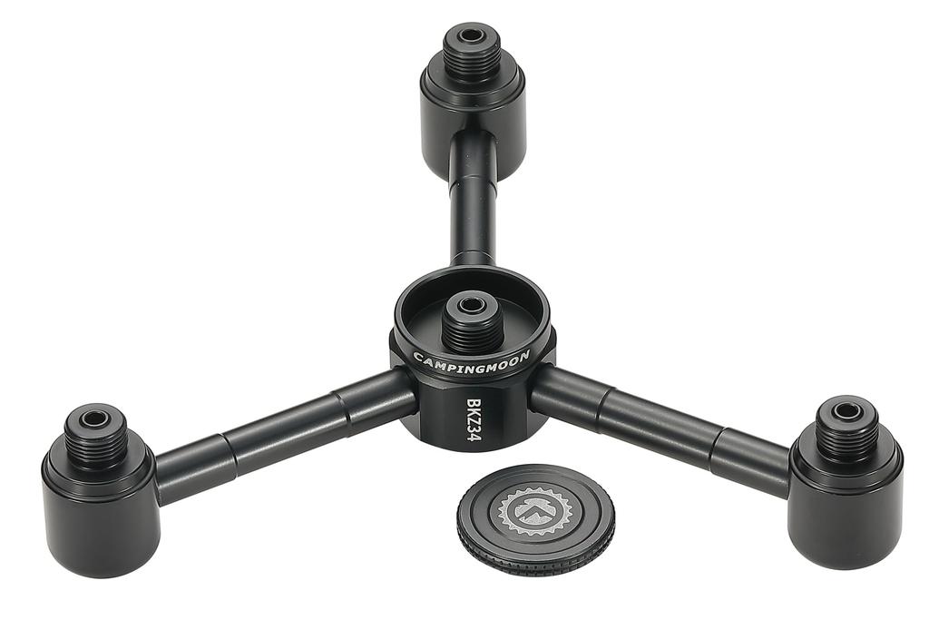 CAMPING MOON OD Canister Gas 4-Way Adapter, Gas Candle, Gas Lantern, Separation Adapter, Screw-in Type, Black Gear, Chandelier, BKZ34