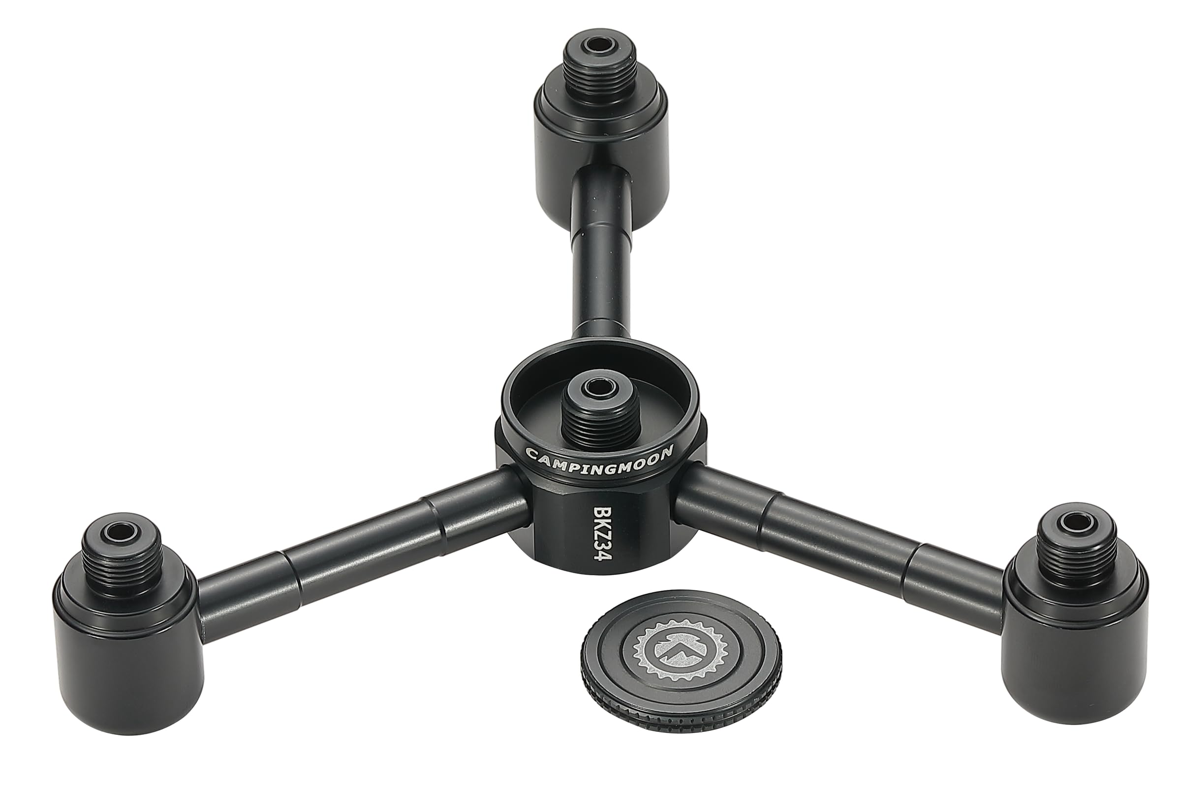 

CAMPING MOON OD Canister Gas 4-Way Adapter, Gas Candle, Gas Lantern, Separation Adapter, Screw-in Type, Black Gear, Chandelier, BKZ34