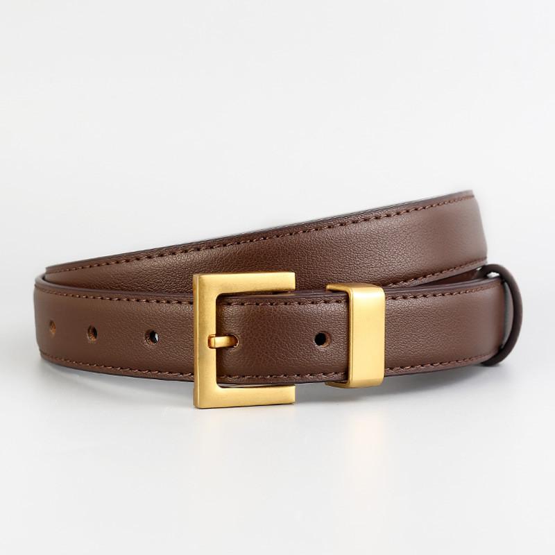 Genuine Leather Womens Belt For Casual And Business Wear With Metal Buckle