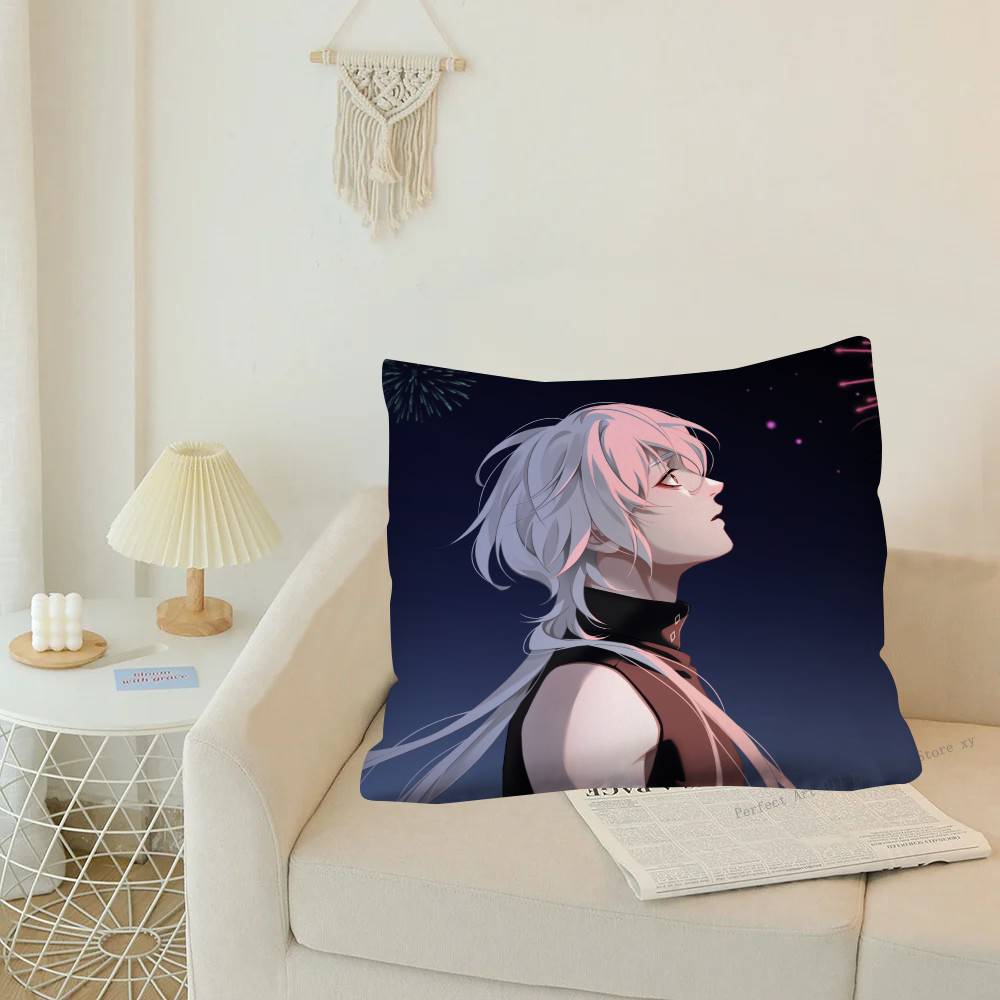 1Pc A Date With D-Death Casper Cartoon Pillow Case Fashion Square Pillowcase Bedroom Sofa Room Ins Decoration Leisure