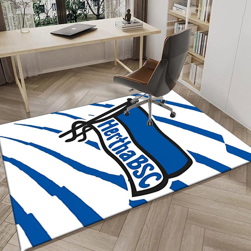 Tappeto Area con Stemma Hertha Bsc Berlin, Tappeto per Ufficio, Tappeto per Sedia, Tappeto Decorativo Salotto Camera da Letto, Tappetino Grande Formato Regali per Fan Regali di Natale