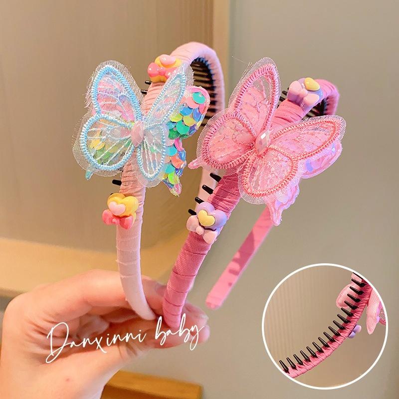 Korean Style Butterfly Hair Hoops, Non-Slip Hair Accessories for Hair Control and Flyaway Taming