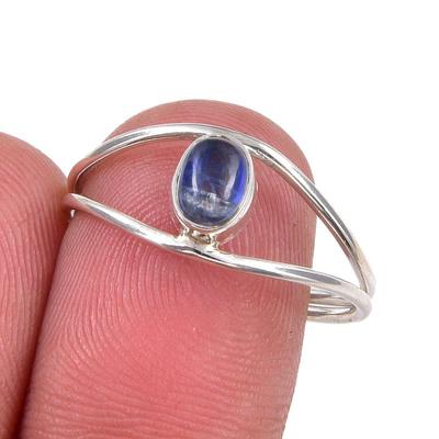Natural Kyanite Gemstone Handmade 925 Sterling Silver Jewelry Ring Size 8.5 W5I76