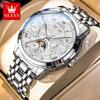 OLEVS 6785 Luxury Man Watch 24 Hour Moon Phase Perpetual Calendar Roman Dial New Automatic Mechanical Wrist Watches For Men