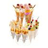 Ice Cream Cone Holder, Acrylic Ice Cream Holder. Acrylic Ice Cream Cone Holder with Waffle Cone Display Stand, Suitable for Parties