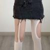 New Pure Desire White AB Asymmetrical Suspender Hole Socks Thin Black Silk Diablo Pantyhose Pure Desire
