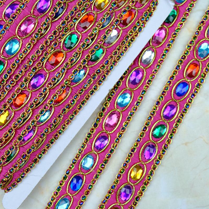 

9M Этнический стиль Стразы Драгоценные камни Кружевная отделка Аппликация Кристалл Отделка Драма Сценическая Одежда Аксессуары Занавески DIY Декор Ремесла 9M