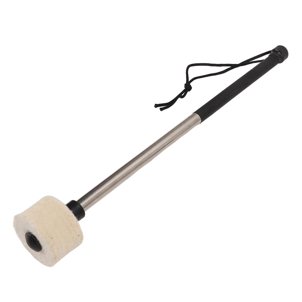 Drum Mallet White Felt Band Percussion Accessory with Stainless Steel Stick for Performance