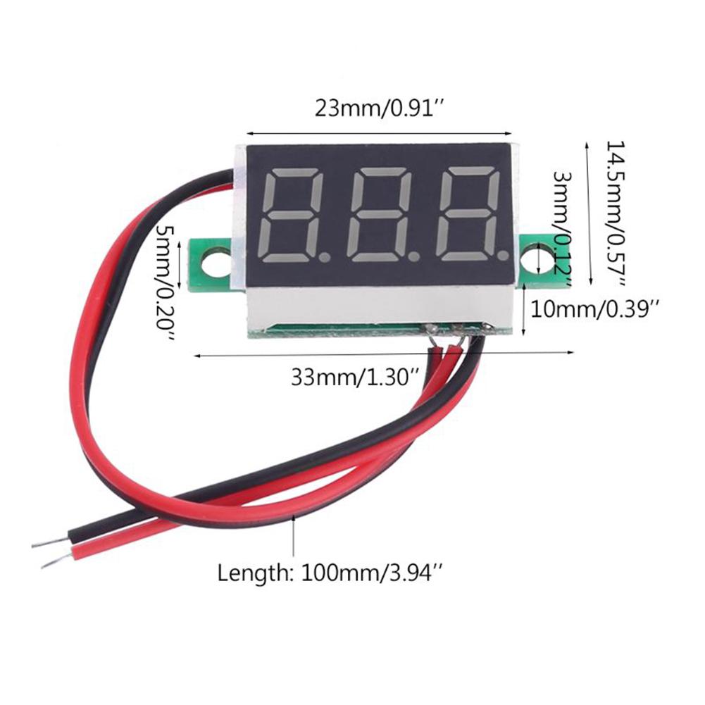 0.36 Inch LED Digital Mini Voltmeter Blue/Red/Green LED Display DC 4.5V-30V Voltage Panel Meter Voltage Tester