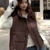 Short Vest Women's Jacket Vest Autumn and Winter New Japan and Korea Versatile Loose Stand-up Collar Fashion Cotton Vest Outer Wear