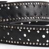 Rocker Fashion Adjustable Women's Belt With Metal Rivets Detail Soft PU Leather Strap For Multiple Occasion