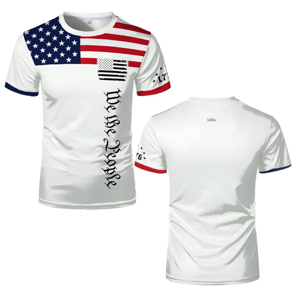 T-shirt Stile Bandiera Americana Retro Stampa 3D Estate Aquila Cuore Grafica Tee Street Unisex Sportivo Casual Traspirante Manica Corta