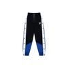 Printed Logo Color-Block Drawstring Knit Joggers Men Bottoms Black Blue 152141506-1