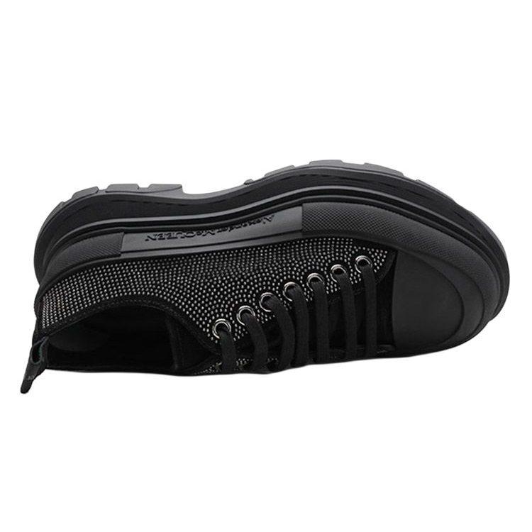 Alexander McQueen Tread Slick Leather Ankle Length Combat Boots Men's Black 647182WHZ271069