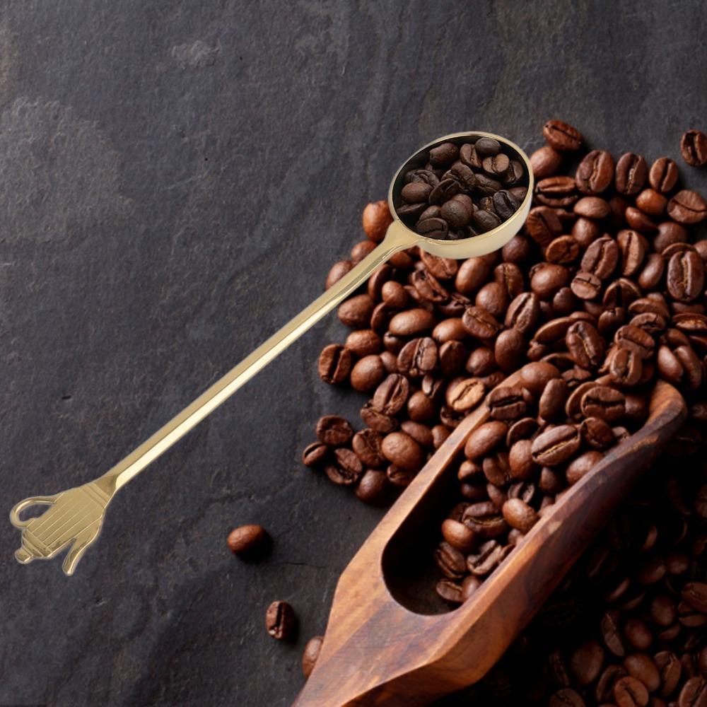 Long Handle Coffee Measuring Scoop Gold Long Handle Measuring Spoon Coffee Bean