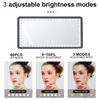 Wiederaufladbarer Kosmetikspiegel für die Sonnenblende im Auto mit LED-Leuchten, 3 Lichtmodi, Sonnenschutz-Schminkspiegel, dimmbarer Kosmetikspiegel mit LED-Licht