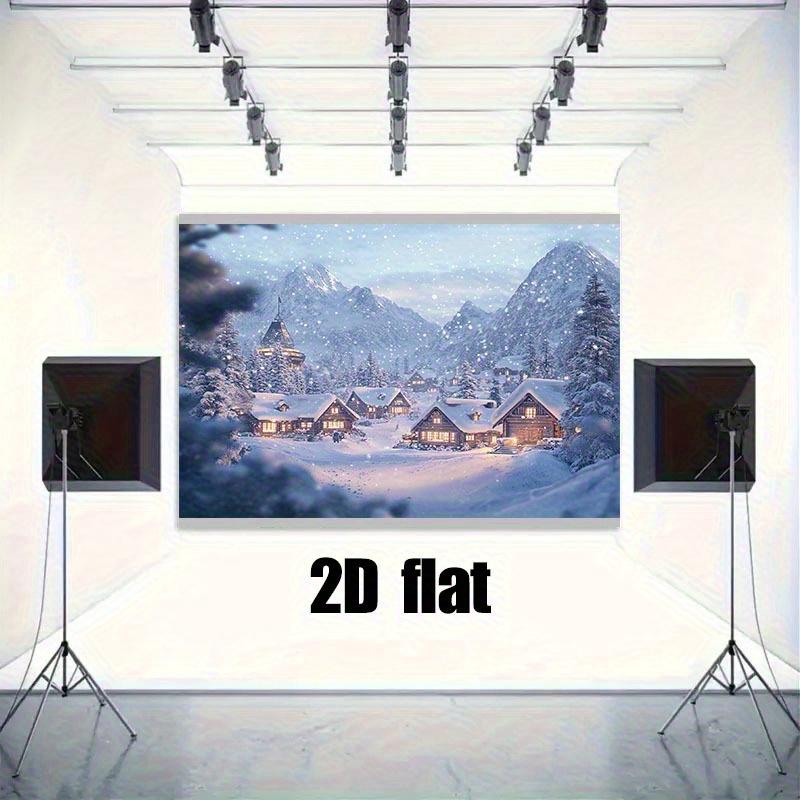 1 piece of winter snow village party background cloth - no power required home and outdoor Christmas decoration snow scenery
