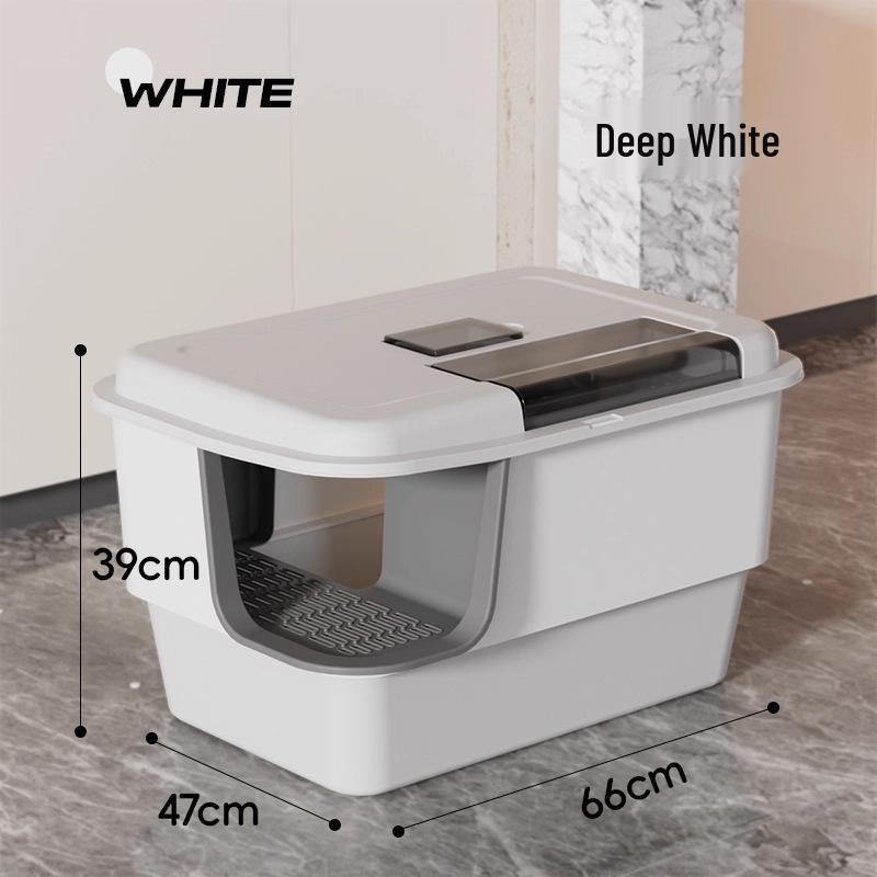 Extra Large Enclosed Cat Litter Box - Anti-Splash, Corridor Design, Deodorizing Kitten Sandbox