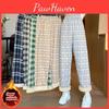 Plush Pants Fashion Thick Warm Plaid Ladies Winter Casual Loose Widelegged Pants Korean Streetwear Students