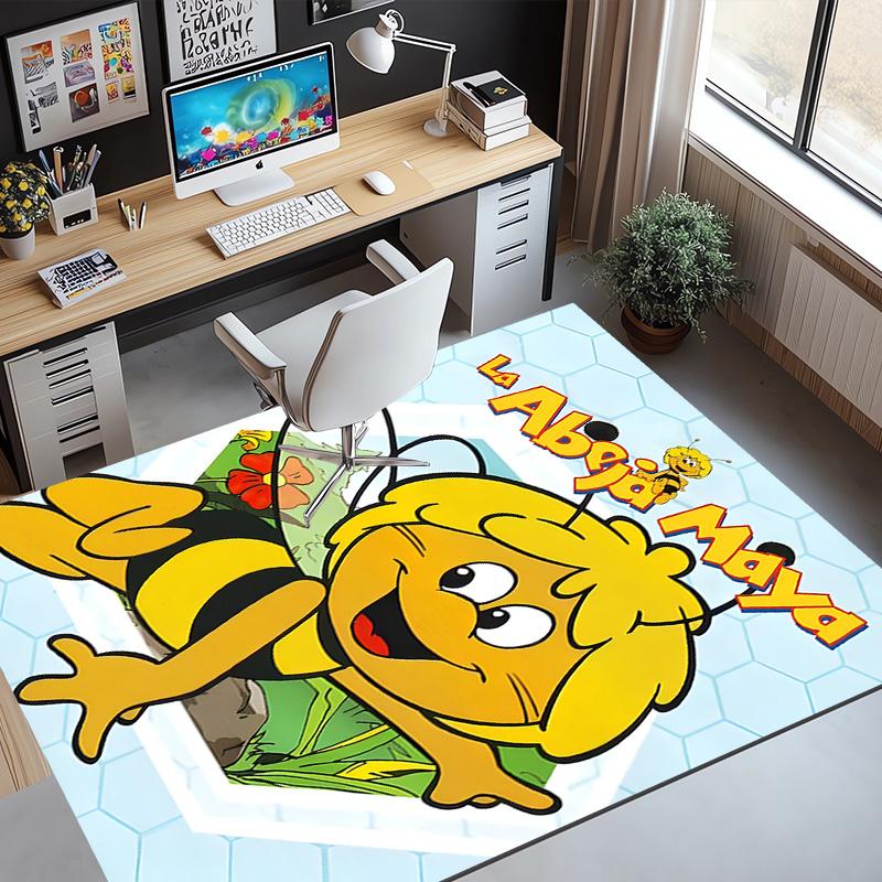 Maya the Bee Pattern Rug, Indoor/Outdoor Mat, for Picnic, Gameroom, Bedroom, Office, Living Room, Home Decor Carpet, Birthday Gift