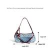 Top Layer Cowhide & Denim Women's 2025 Large Capacity Underarm Tote Bag