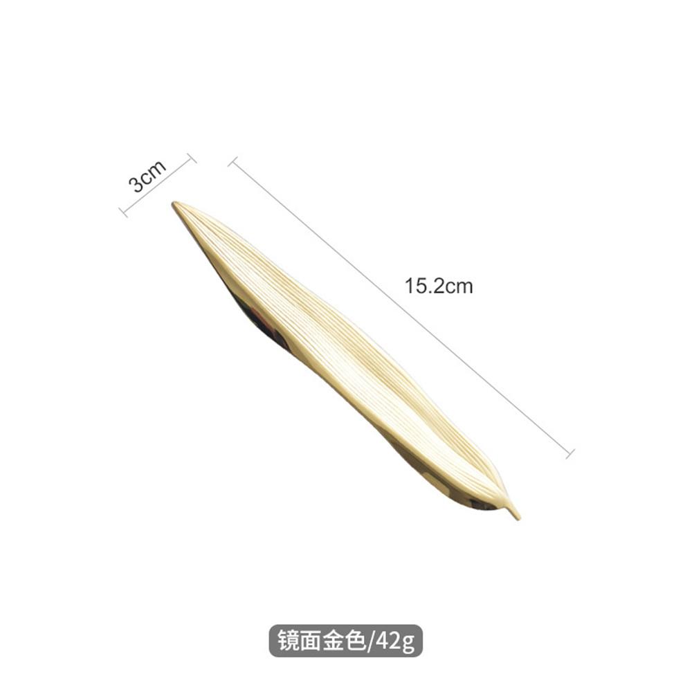 304 Edelstahl Weidenblatt Design Essstäbchenablage, Haushalt Löffelablage Spiegel, Kreatives Metall Platzset, Gold, Japan