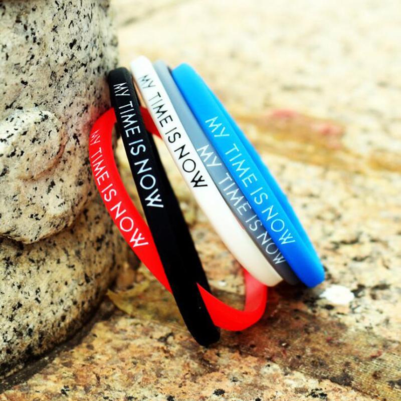 My Time Is Now Student Couple Silicone Bracelet Sports Wrist Band