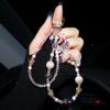 Phone Chain Double Chain Light-Changing Pearl Crystal Butterfly Beaded Hanging Chain Decorative Lanyard Fashion Versatile Phone Accessories